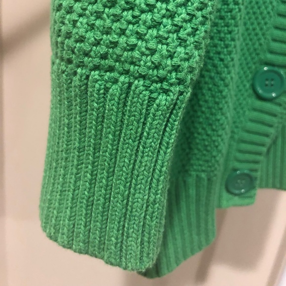 LL Bean XS Green Button Cardigan 3/4 length sleeve - Picture 4 of 7